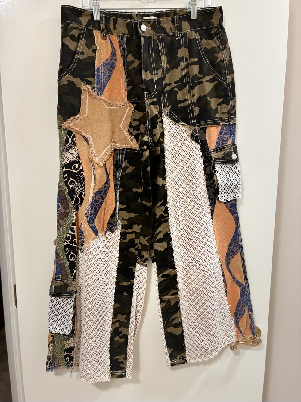 POL Patchwork Twill Pants Size Large